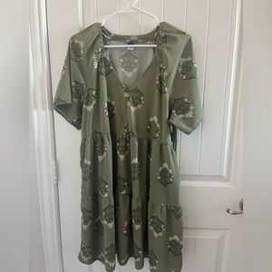 Old Navy Olive Floral Dress